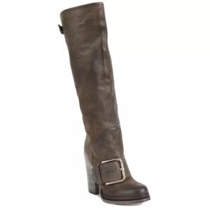 NINE WEST VINTAGE AMERICA Taupe Brown Vathrowdown High Heel Buck Tall Boots 7